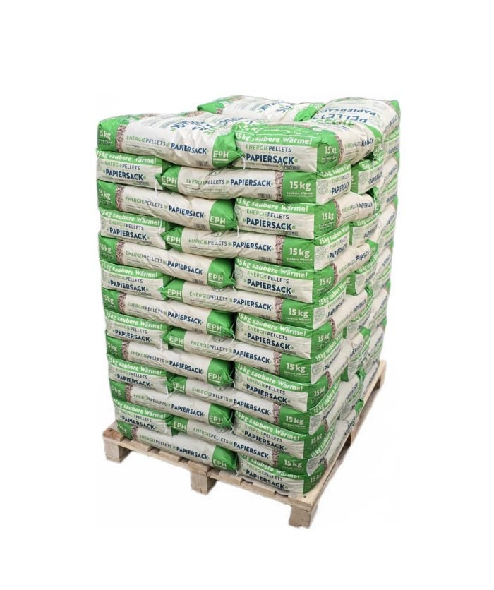 975 kg di pellet di legno di conifere tedeschi “EPH” in sacchi di carta, consegna inclusa
